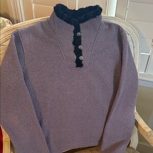 Wooly Bully Fur- trim fleece top.